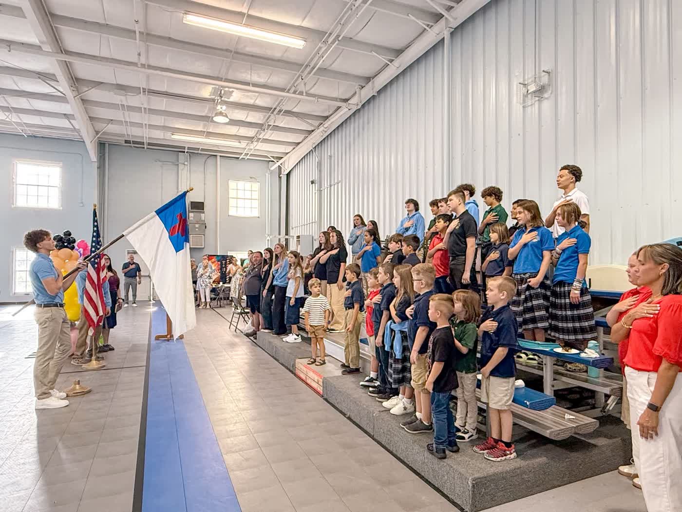 Liberty Baptist Academy students gathered for a school assembly